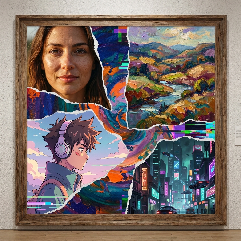 Collage of different art styles